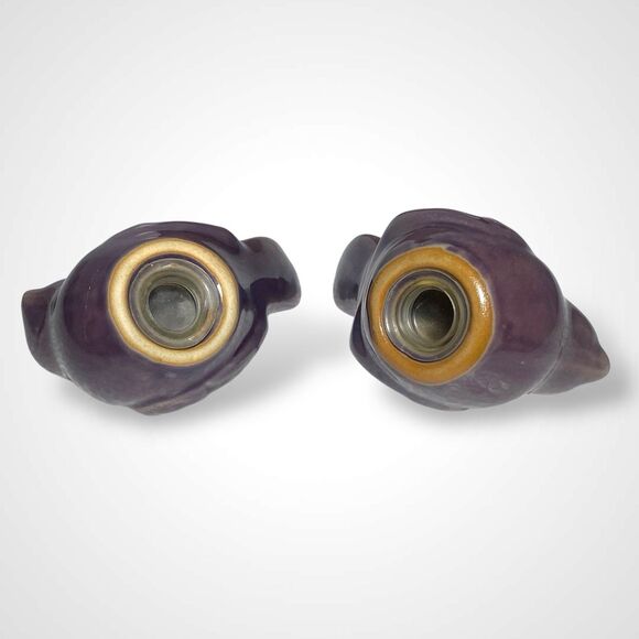 Vintage Ceramic Purple Bird Shakers Salt & Pepper Set Collectible Table Kitchen - Picture 6 of 10